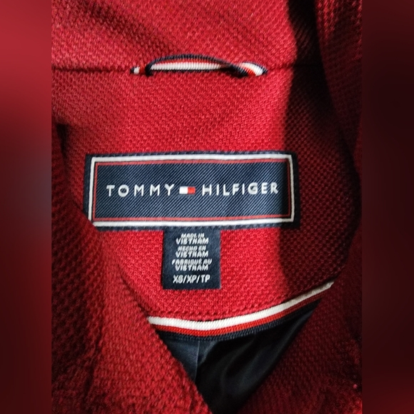 Tommy Hilfiger Coat Size XS Xsmall Red Jacket Cover-Up Blazer Suit TH Wear - Picture 2 of 6